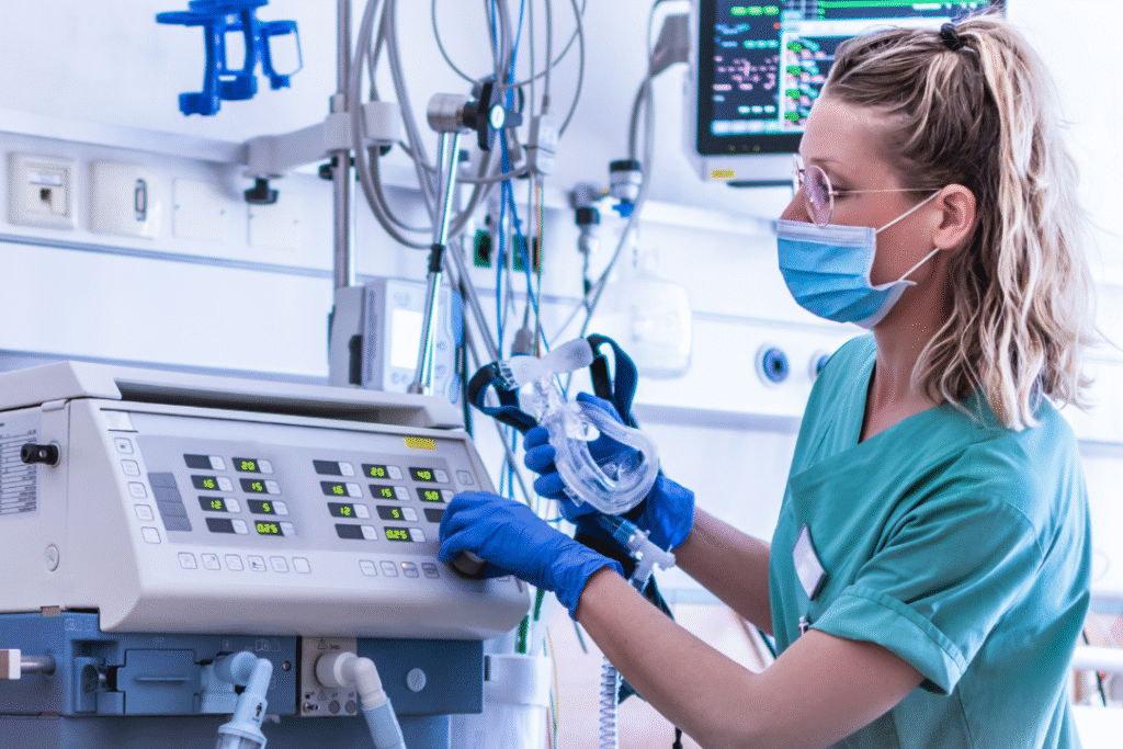 medical professional operating